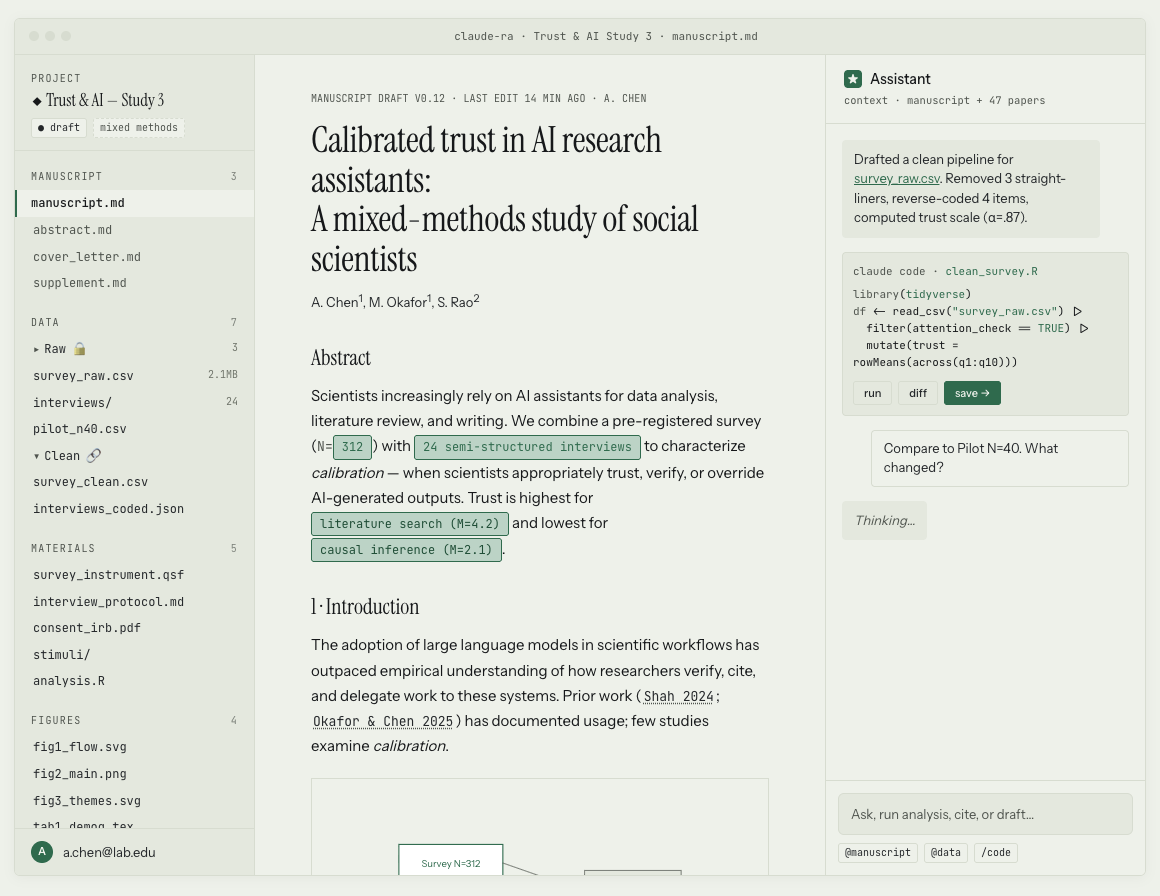 Paper screen — draft view with mode switcher